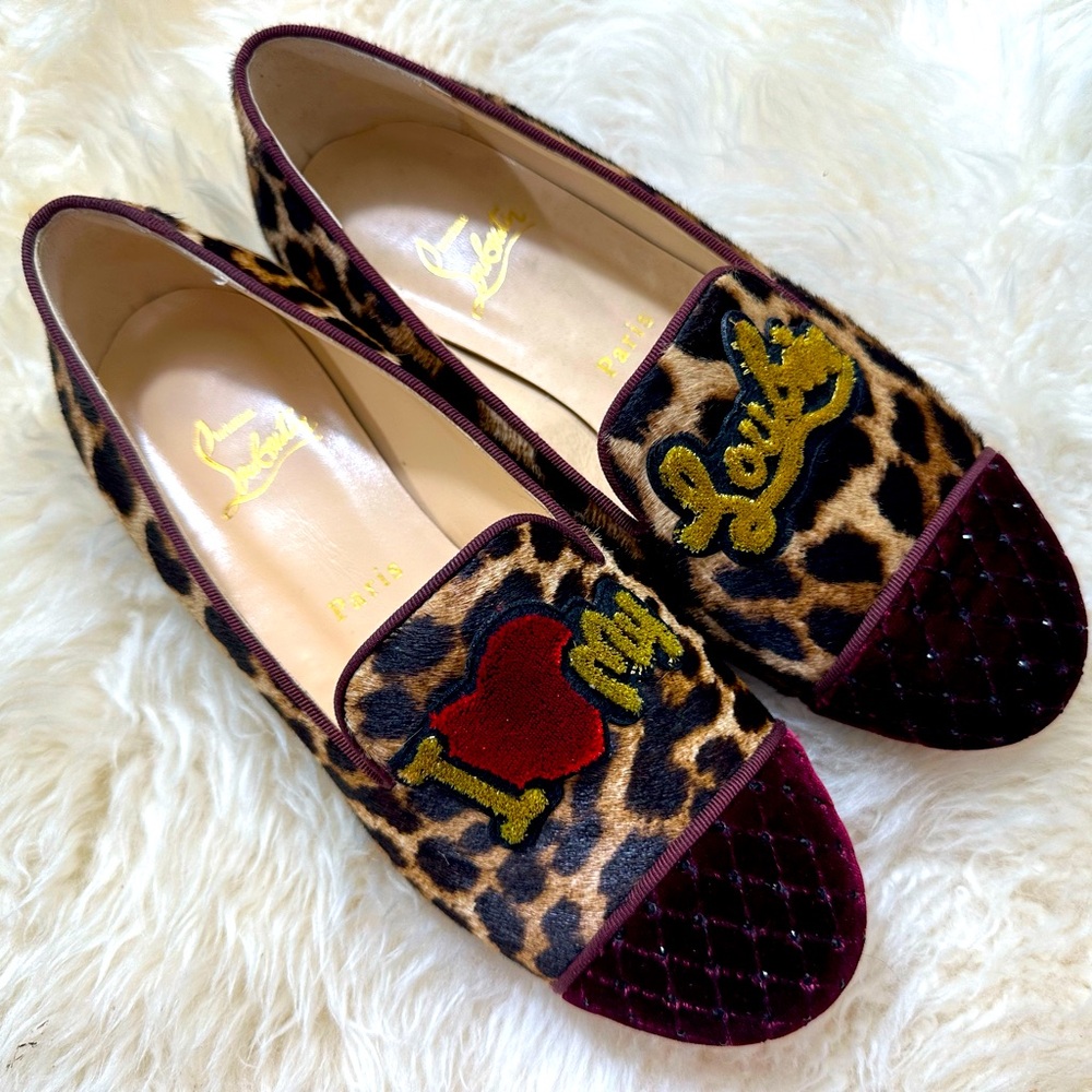 Christian Louboutin red bottom flat shoes us7.5